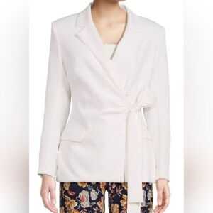 Area Stars Kaylin Wrap Blazer Jacket, White, Women's Size Small